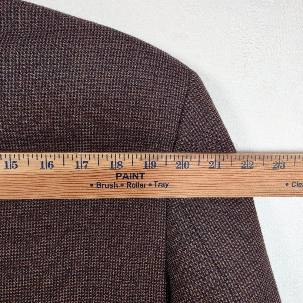 Pronto Uomo Lambswool Blazer Men's 44 Long Brown Houndstooth Sport Coat